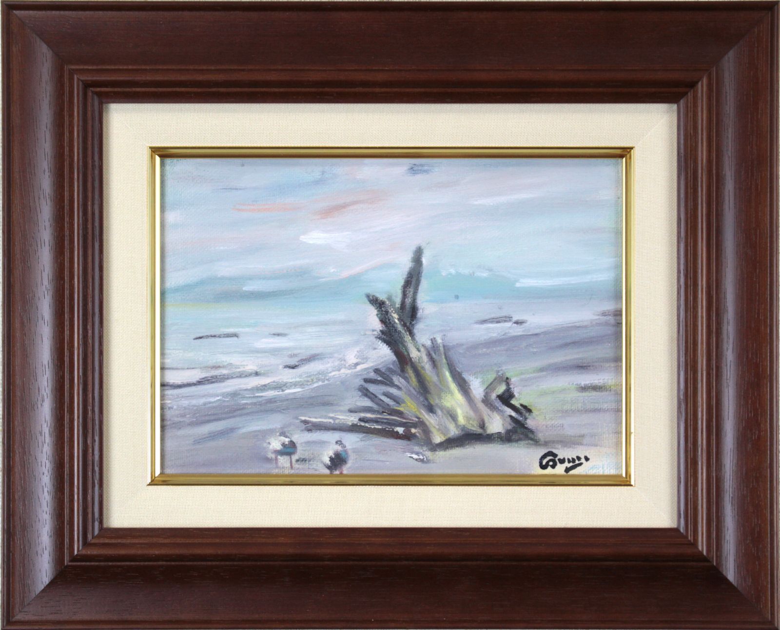 鷲見憲治『流木新浜』油彩画【真作保証】 絵画 鷲見憲治『流木新浜』油彩画【真作保証】 絵画 - メルカリ