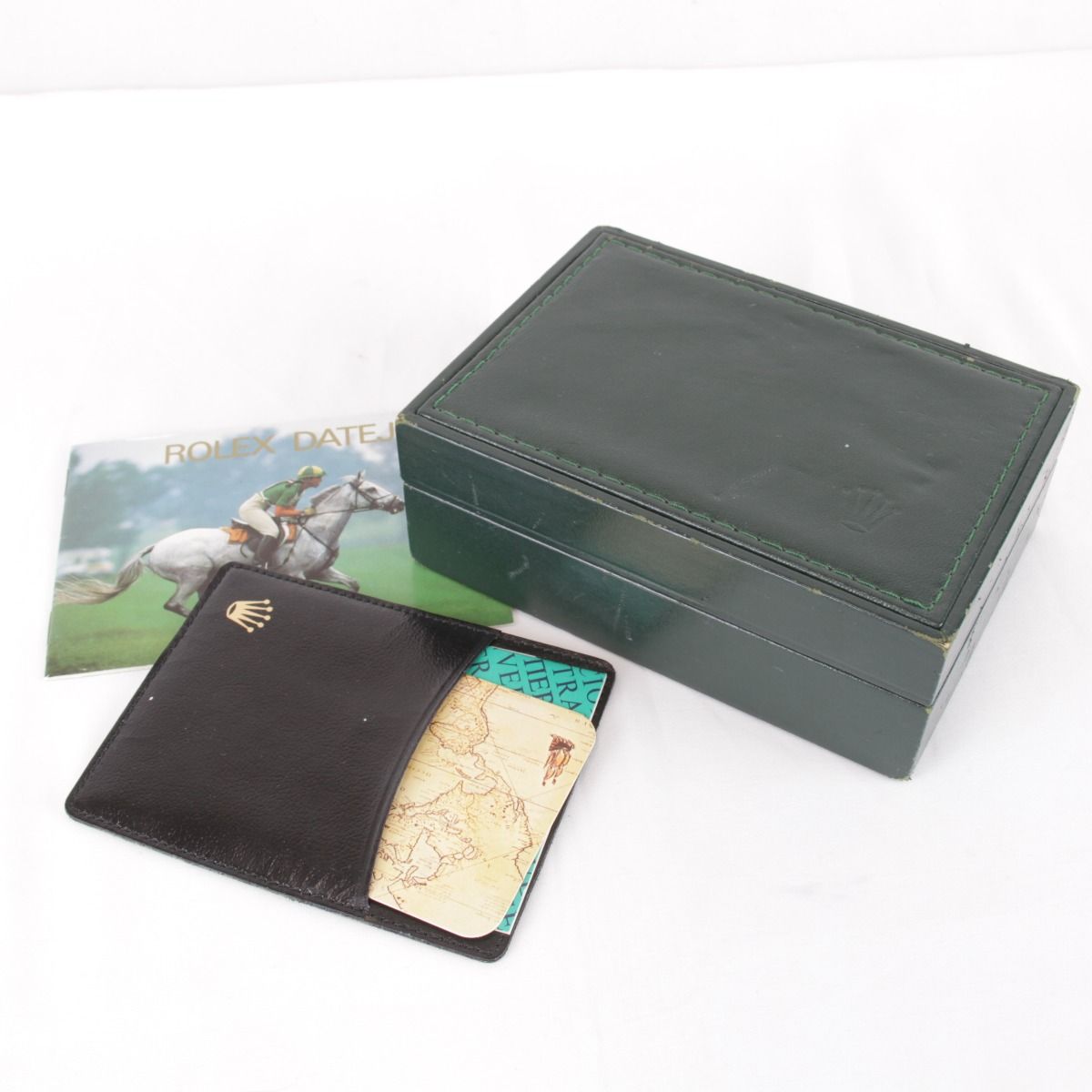 ROLEX ロレックス ケースのみ その他雑貨 レザー ウッド グリーン 緑 インテリア小物 入れ ユニセックス