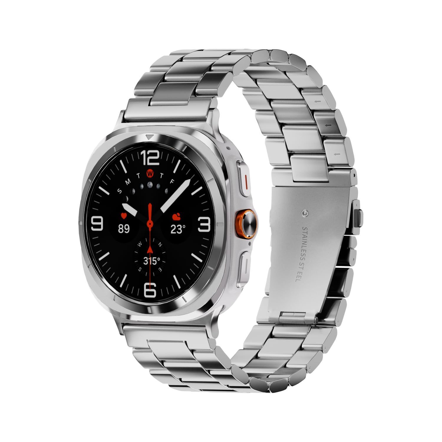 新品 バンド ステンレス製 Galaxy Watch Ultra 対応 隙間がないバンド ワイド 時計バンド 交換金属ベルト ビジネス風 調整工具付き コンパチブル Samsung Galaxy Watch Ultra バンド (シルバー)