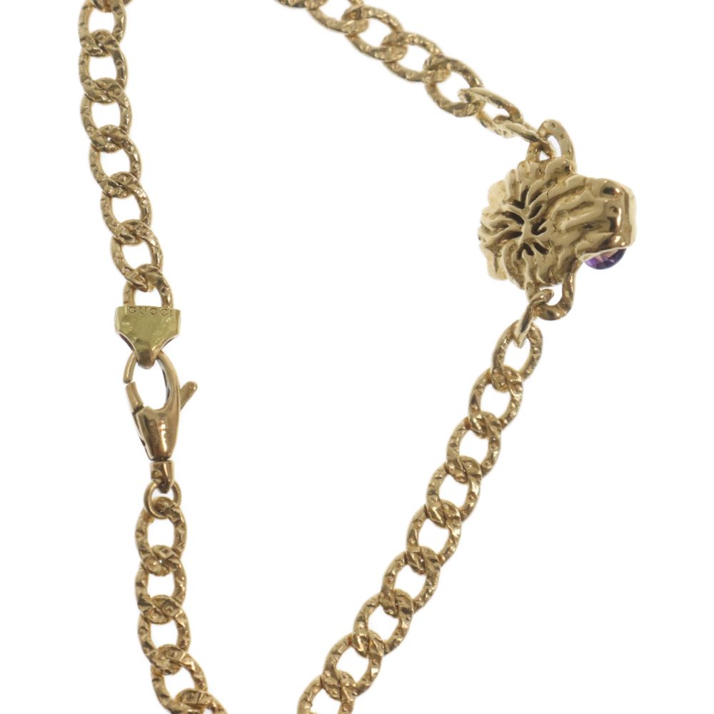 GUCCI (グッチ) K18YG Lion Head Bracelet with Amethyst ライオン