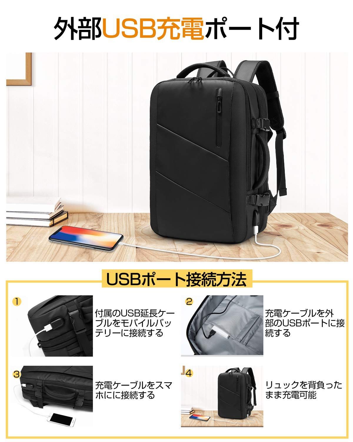 人気商品】通勤 出張 人気 撥水加工 USB充電ポート付 多機能 旅行 軽量 パソコンバッグ PCリュック 15.6インチ 通学 ビジネスバッグ  大容量 バックパック リュックサック おしゃれ ビジネスリュック メンズ リュック [SUNOGE] - メルカリ