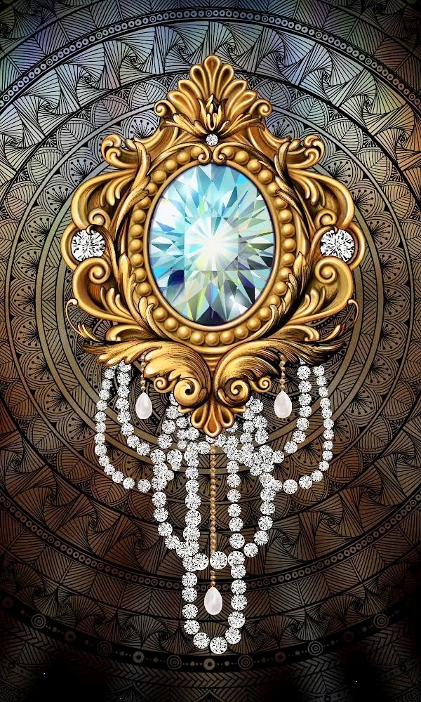 風水開運】細密曼荼羅アート「五大宝石」ダイヤモンド☆勝利