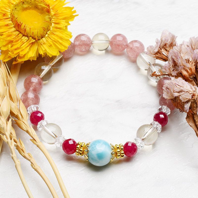 ペンギンの絵画 売却済み 498 ラリマー① 9mm レモン 水晶 開運チャーム