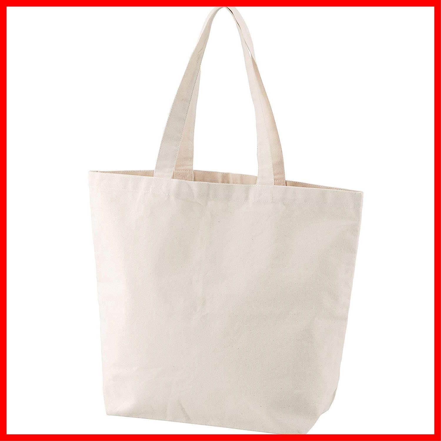 【特価商品】たっぷり 12オンス 特大容量 厚手 無地 トートバッグ 39×33×14cm ショルダー コットン 161003 キャンバス ベーシックスタンダード
