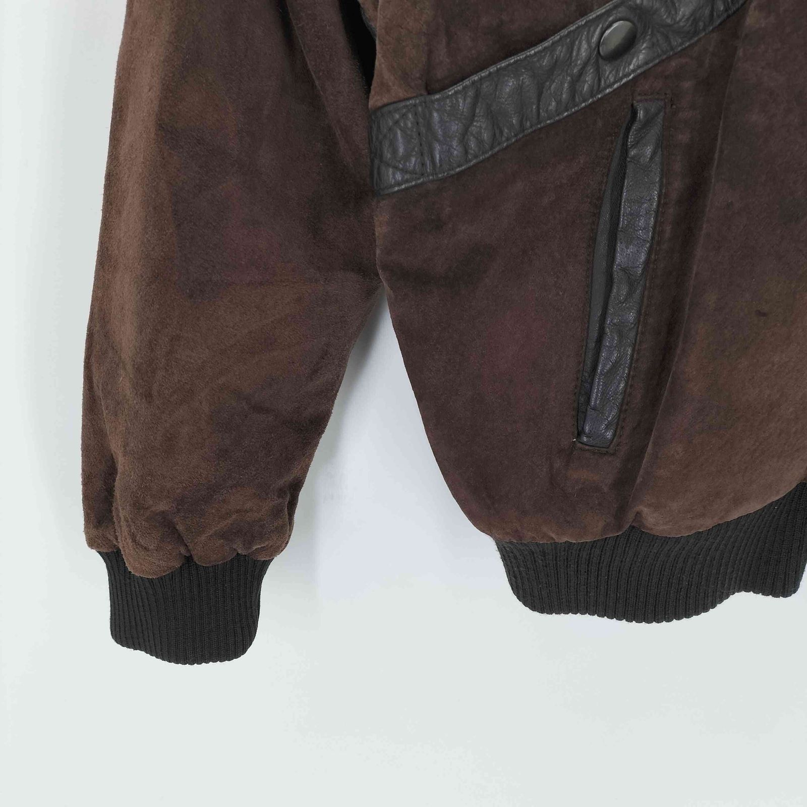 ユーズドフルギ USED古着 レザー スエード切替 ジップブルゾン 裏地