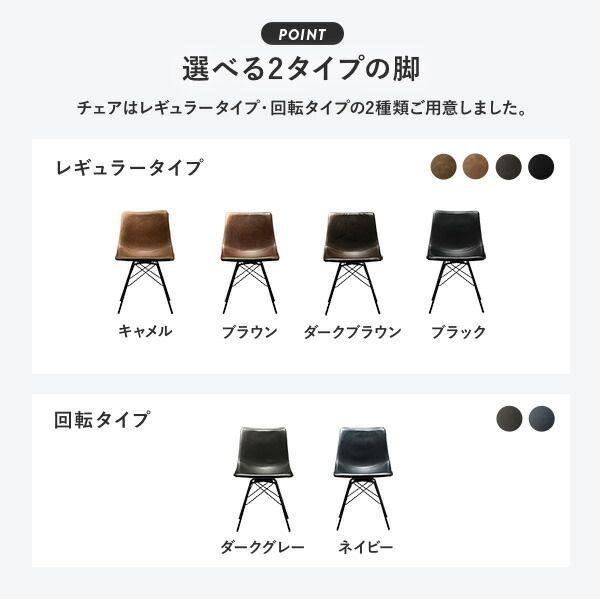 ダイニングチェア 1脚 回転タイプ ネイビー 組立品 合皮 スチール