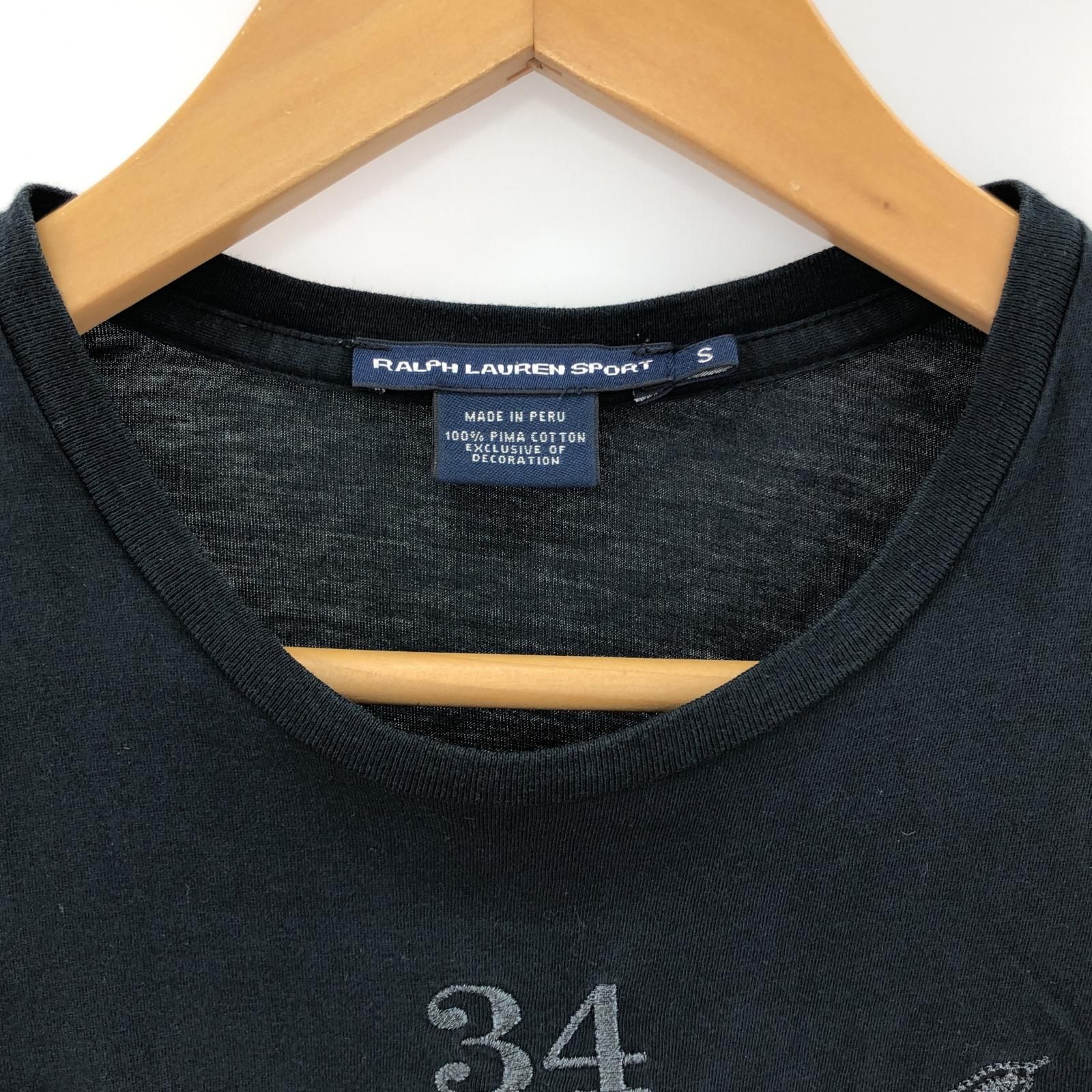 RALPH LAUREN ラルフローレン 刺繍長袖Ｔシャツ sizeS/濃紺 レディース