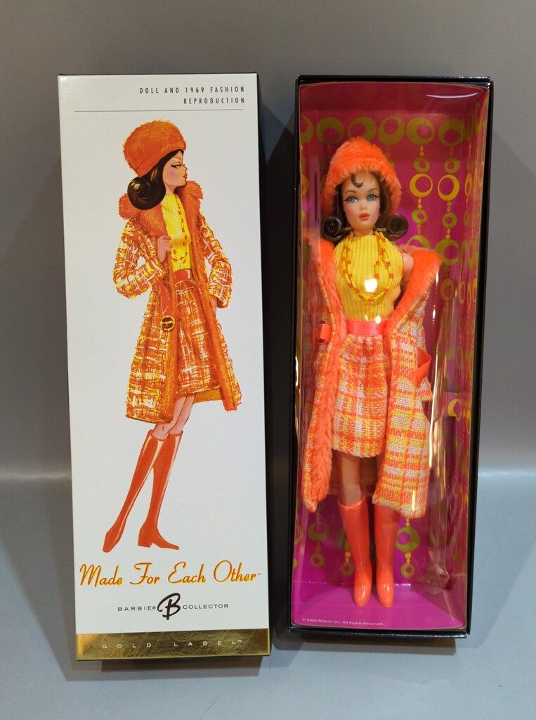 マテル ゴールドラベル 復刻ツイストバービー メイドフォーイーチアザー ブルネット