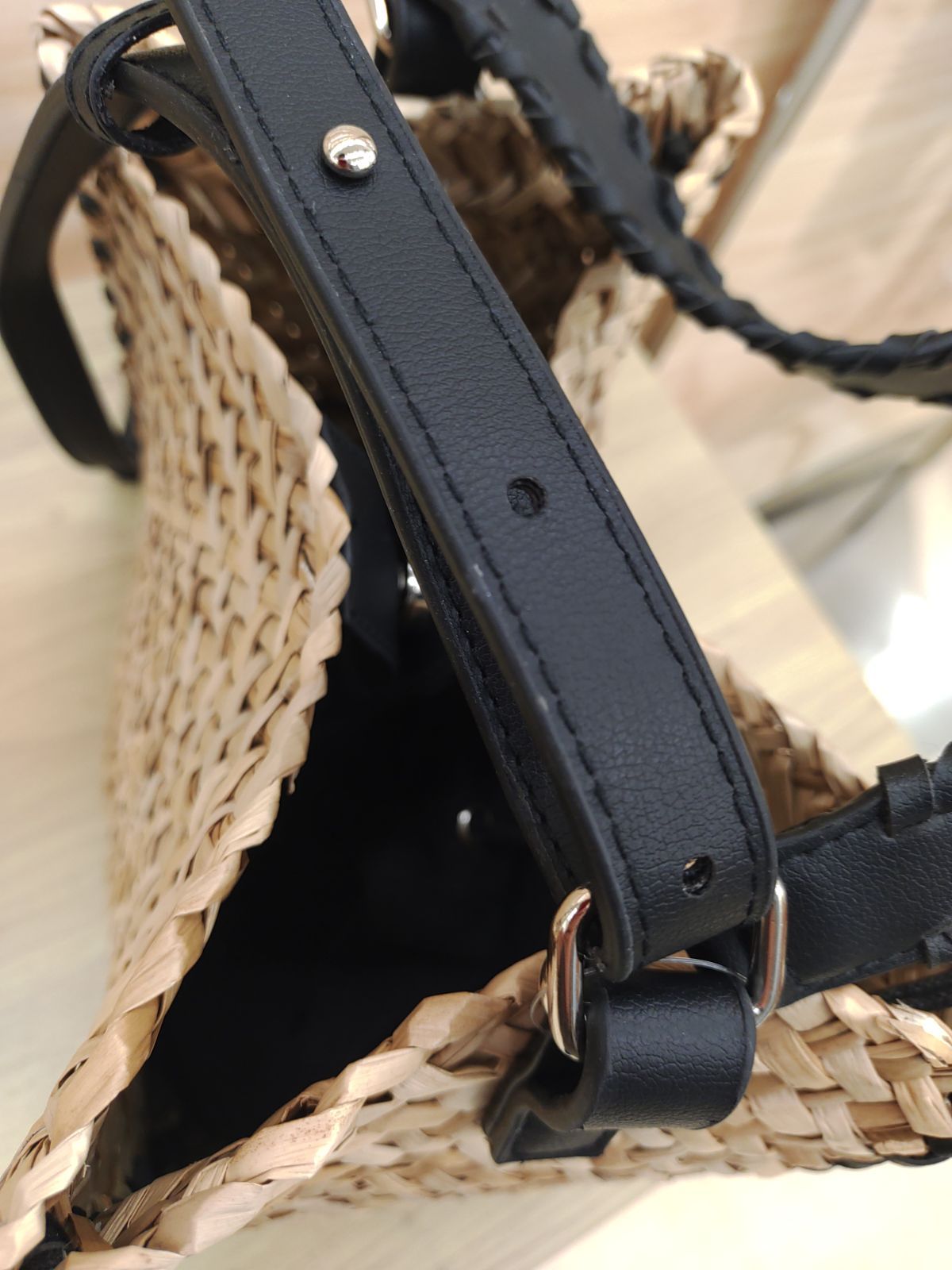 COOCO[クーコ]　フェザーレイクカガリ水草2WAYカゴバッグ[ブラック]