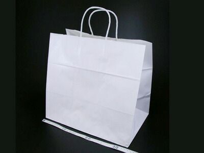 紙袋 チャームバッグ 白無地 大 34-1 50個 ﾁｬｰﾑﾊﾞｯｸﾞ ペーパーバッグ 袋 手提げ袋 手提げ紙袋 消耗品 業務用 ラッピング袋