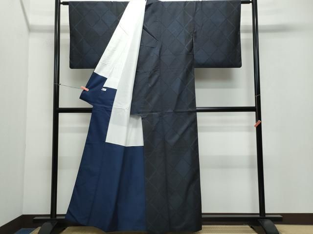 平和屋着物○本場大島紬 菱吉祥文 正絹 逸品 未使用 CAAR6546ze