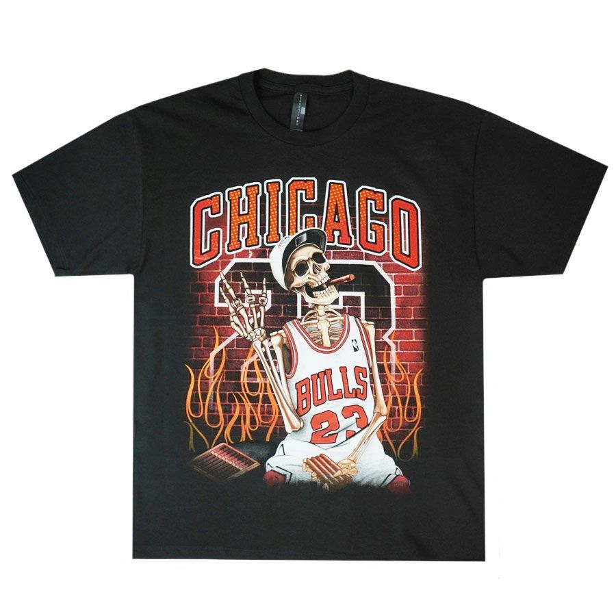 メンズ Tシャツ シカゴ ブルズ スカルTシャツ CHICAGO BULLS