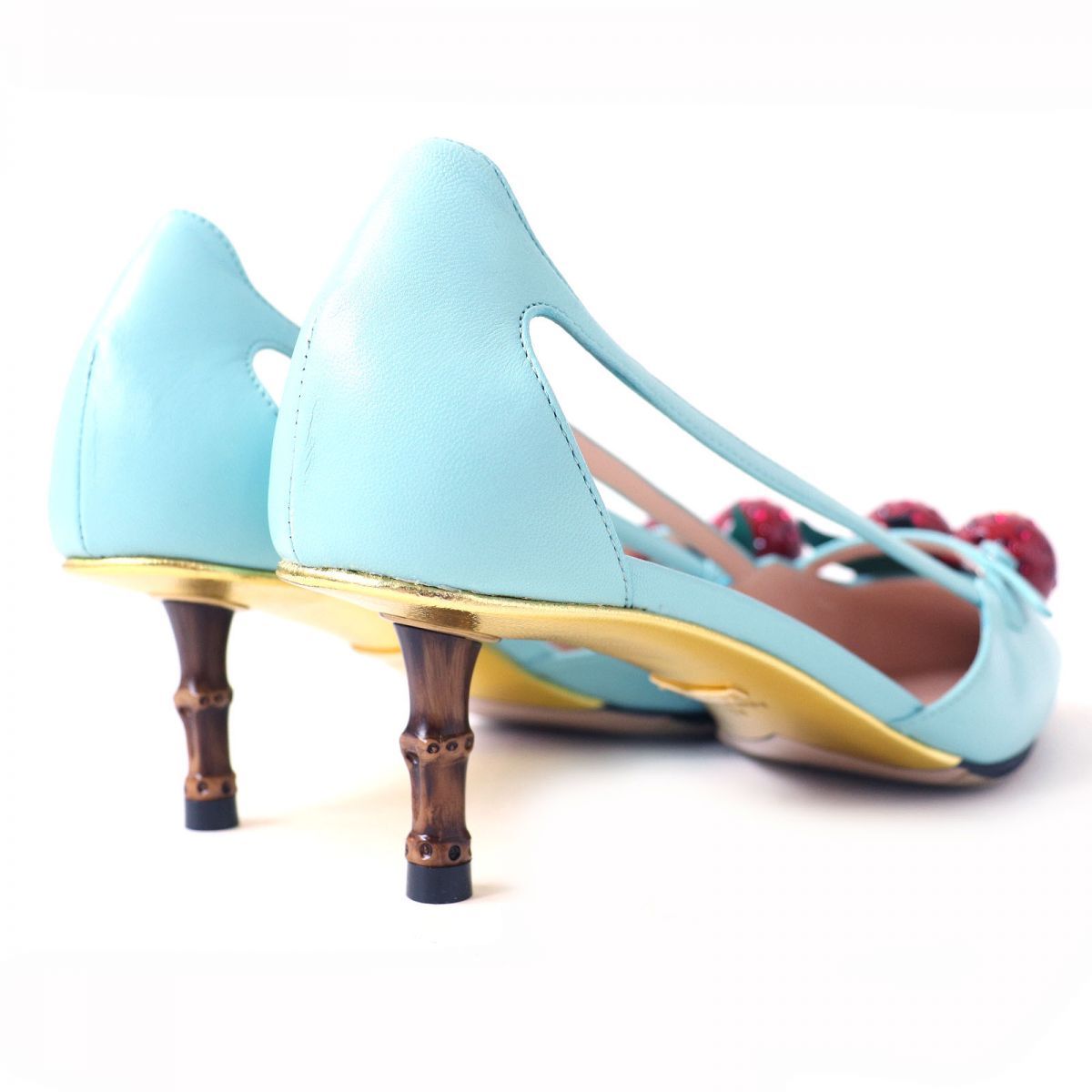 【8/1まで限定値下げ】GUCCI チェリー バンブー ヒール 37 イタリア製 8/1まで限定値下げ】GUCCI チェリー バンブー ヒール 37 イタリア製