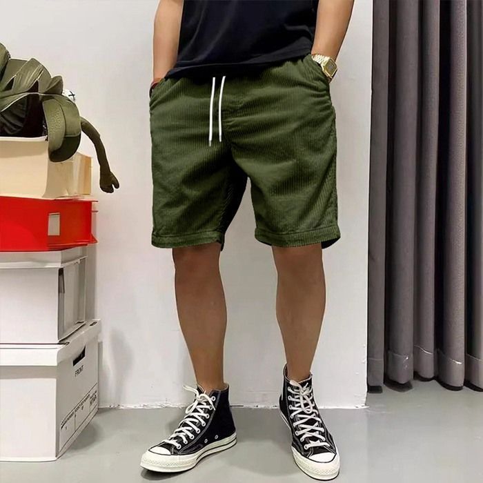 ショートパンツ メンズ コーデュロイ イージーパンツ 膝上 夏