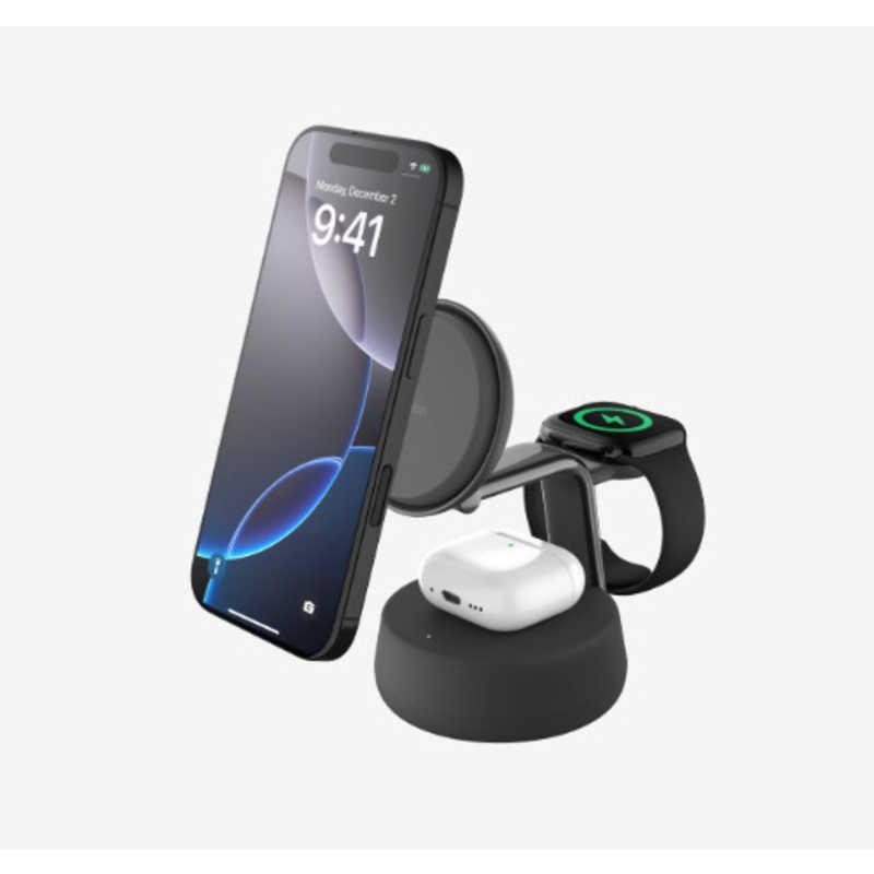 送料無料 ♥ 未開梱 BELKIN UltraCharge Pro Qi2 25W 3-in-1マグネット式充電ドック チャコール WIZ040dqCH