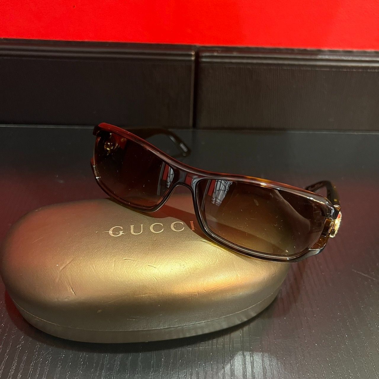 ☆Gucci グッチ サングラス べっ甲系 ブラウン レディース メンズ ユニ