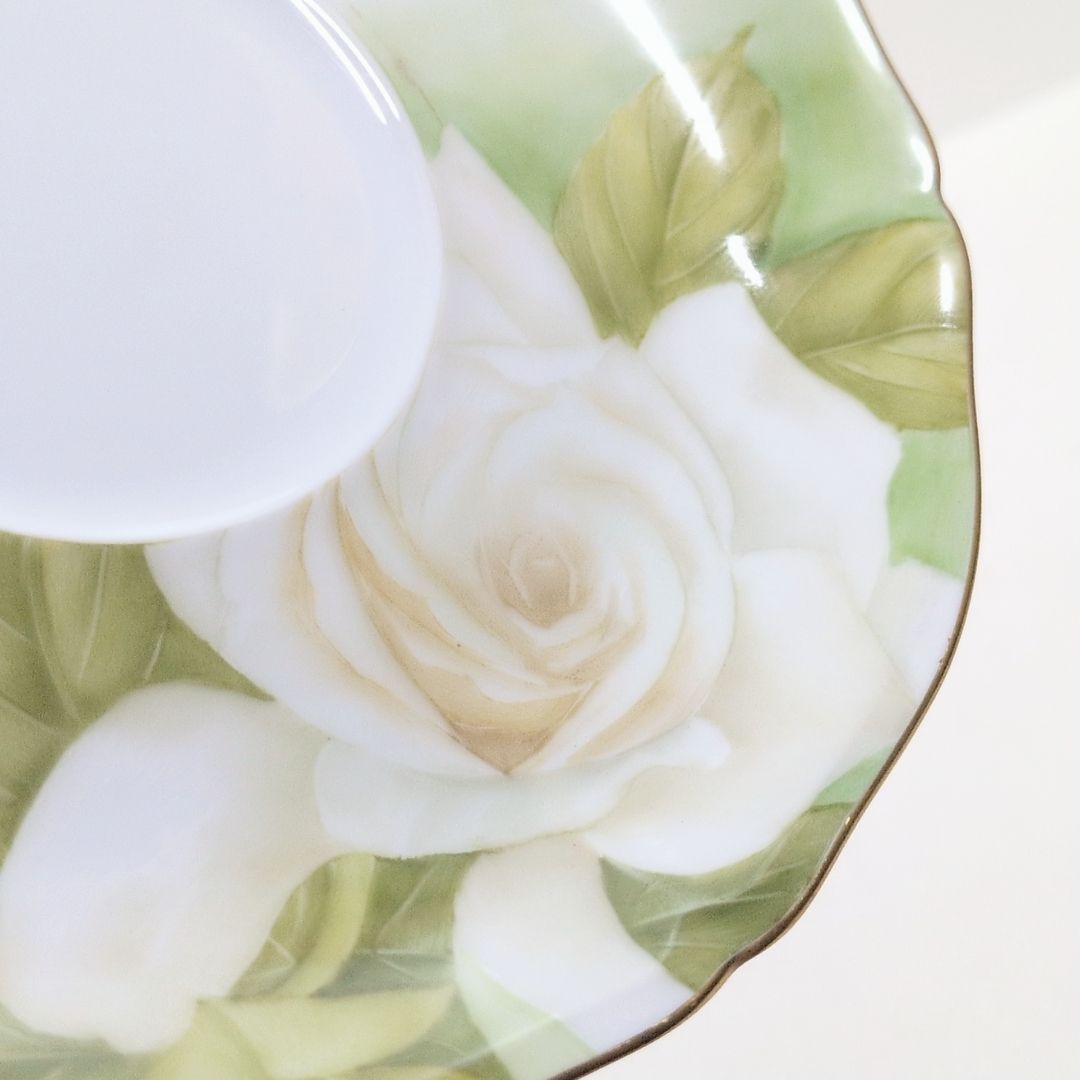 大倉陶園 The Okura 1919 カップ ソーサー 白薔薇 ホワイトローズ 金彩