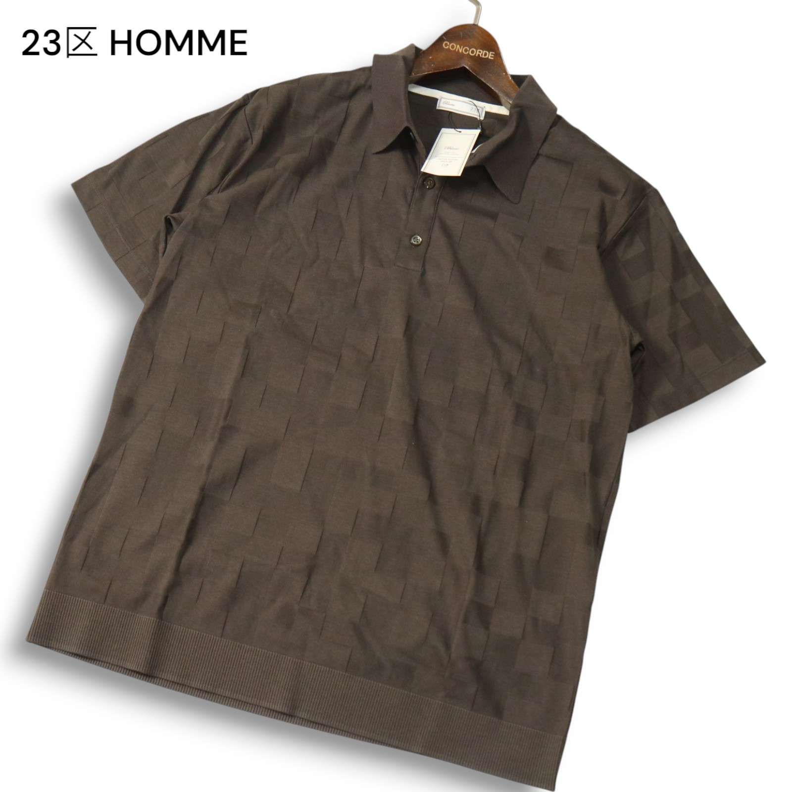 新品 未使用】 23区 HOMME オム Blanc 春夏 リンクス柄☆ 半袖