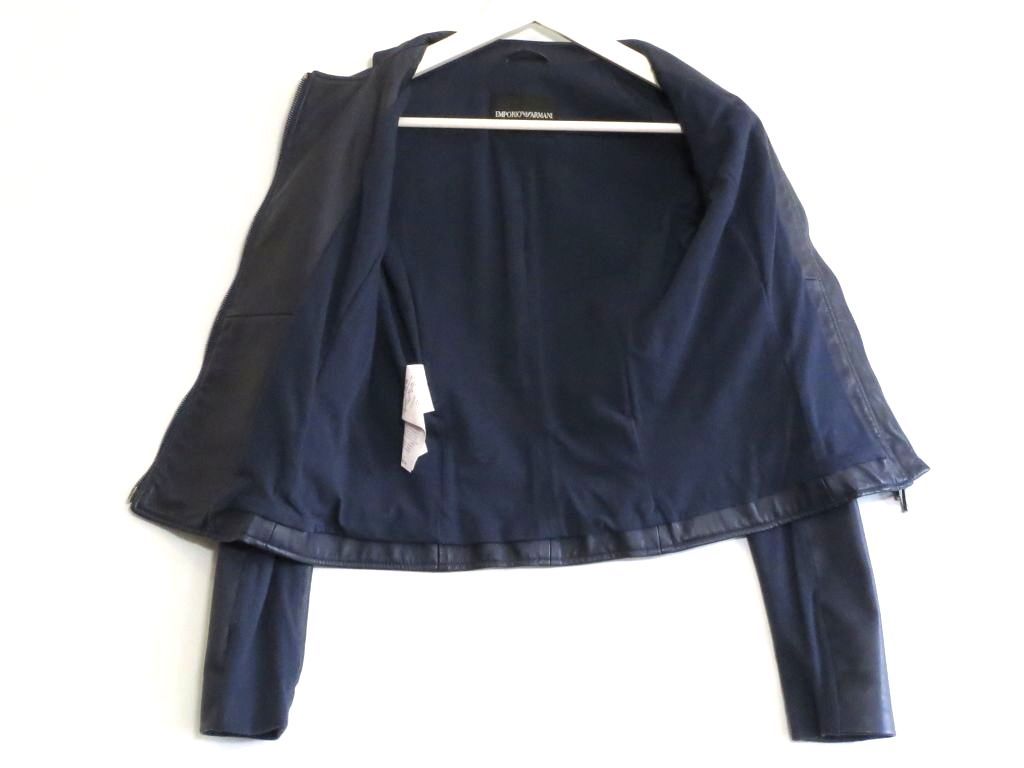アルマーニジュニア/ラムレザージャケット142cm/濃紺 GIORGIO ARMANI
