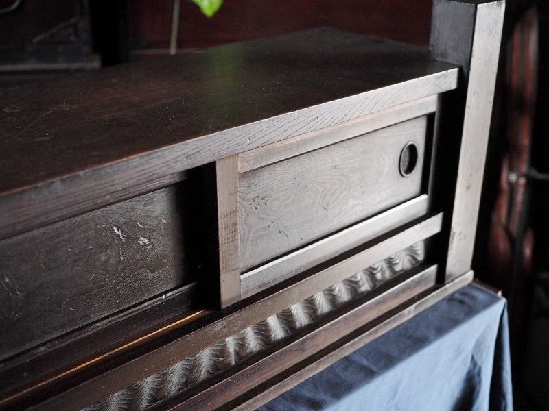 欅造りアンティークローボード 置き床 昭和初期 古録展 送料無料 品番H1712