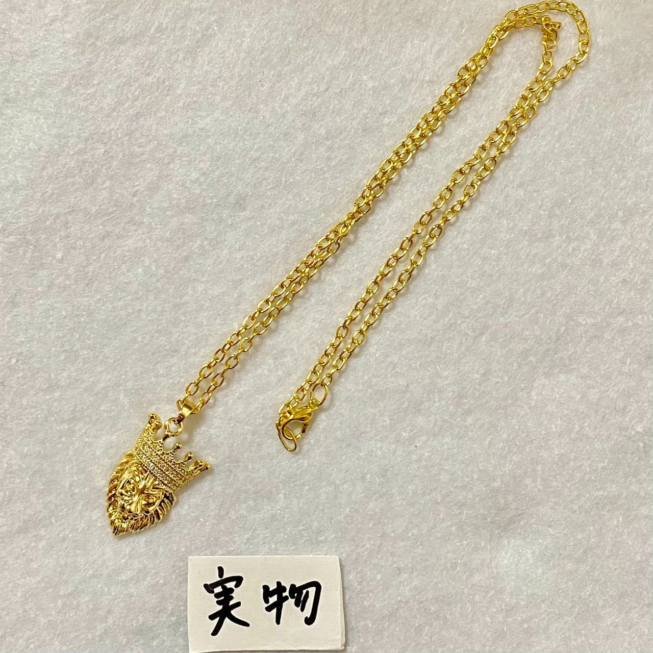 ライオン キング 王冠 ネックレス ゴールド ゴージャス 百獣