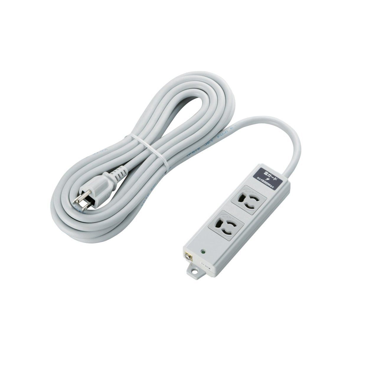 エレコム 電源タップ 雷ガード 抜け止めコンセント 2個口 3Pプラグ マグネット付き 5m グレー T-WRMK3250LG|RS