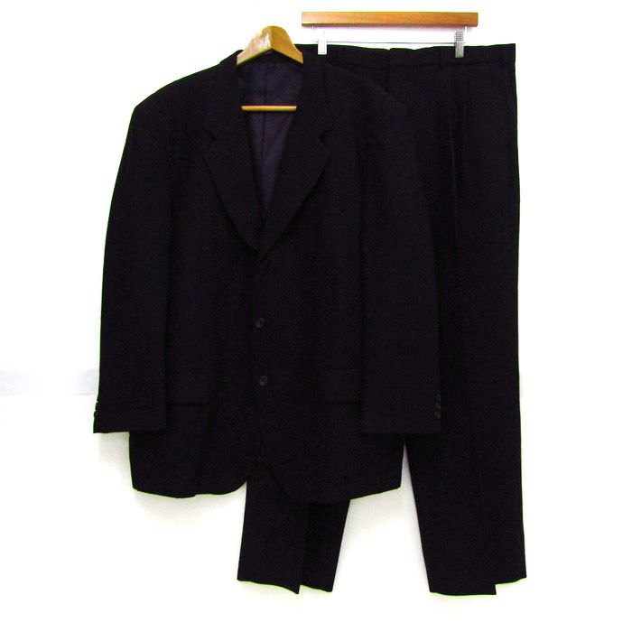 プランドル スーツ セットアップ上下セット ジャケット パンツ 大きいサイズ メンズ 3L Cｳｴｽﾄ100サイズ ブラック PRENDRE Superior Sons 【中古】