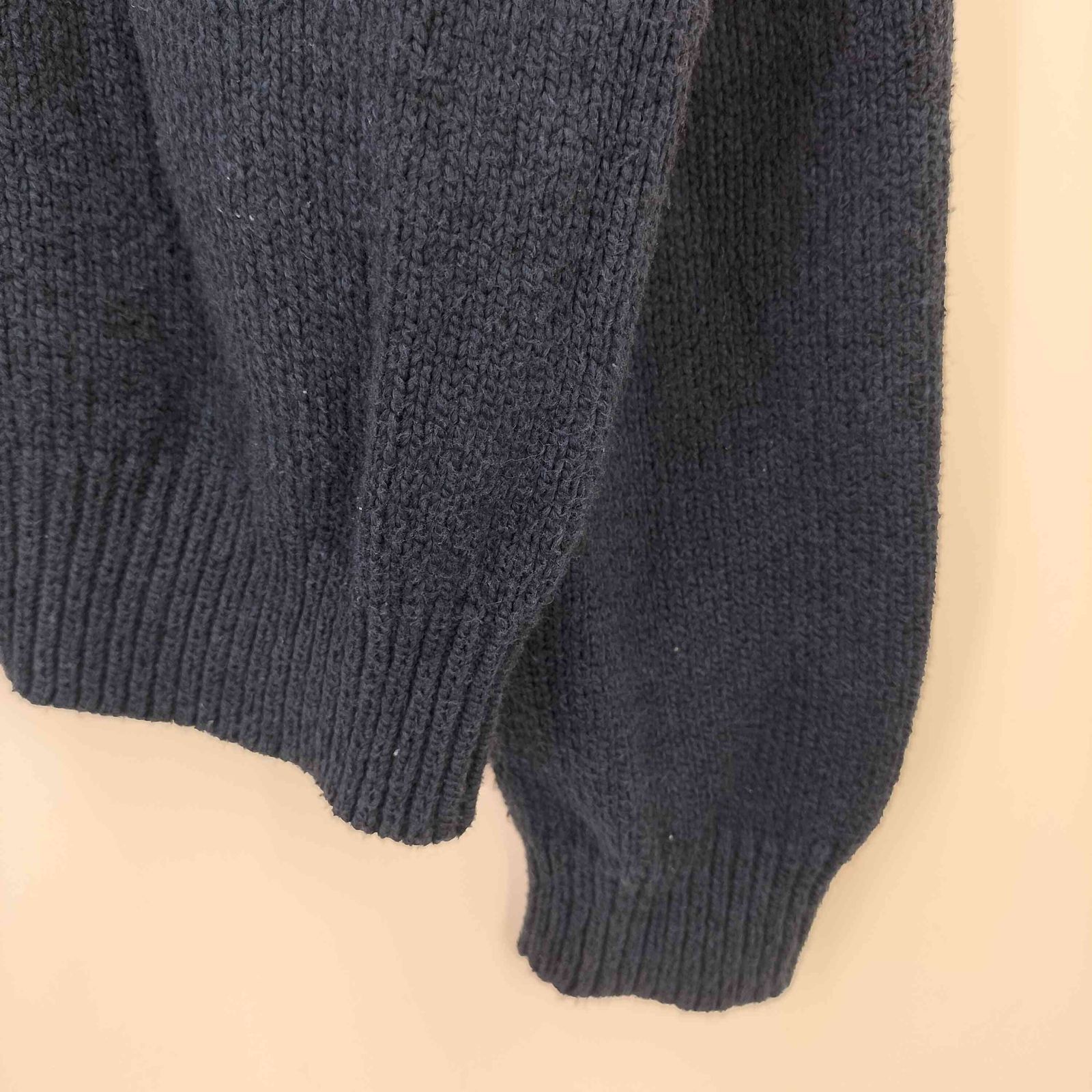 ポロバイラルフローレン　刺繍ロゴ　ハーフジップコットンニット　アイボリーL古着 ポロバイラルフローレン 刺繍ロゴ ハーフジップコットンニット