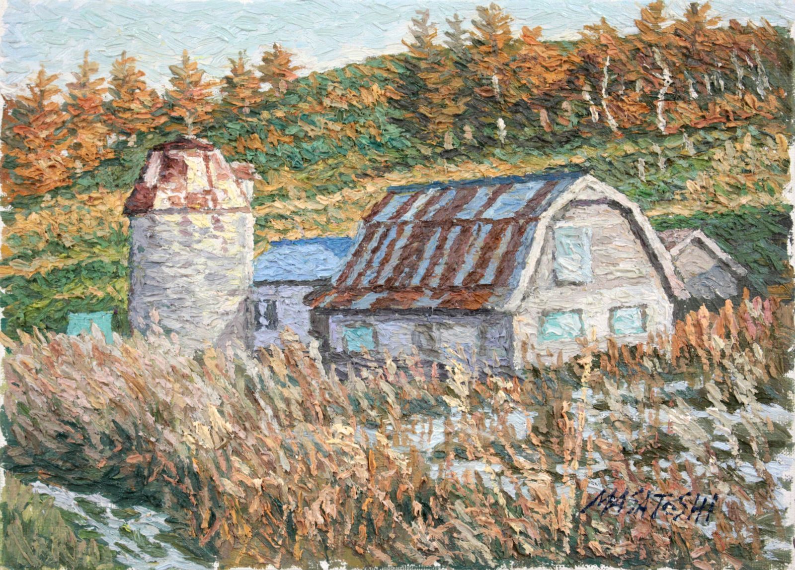 渡辺正敏『サイロのある風景』油彩画【真作保証】 絵画 渡辺正敏『サイロのある風景』油彩画【真作保証】 絵画