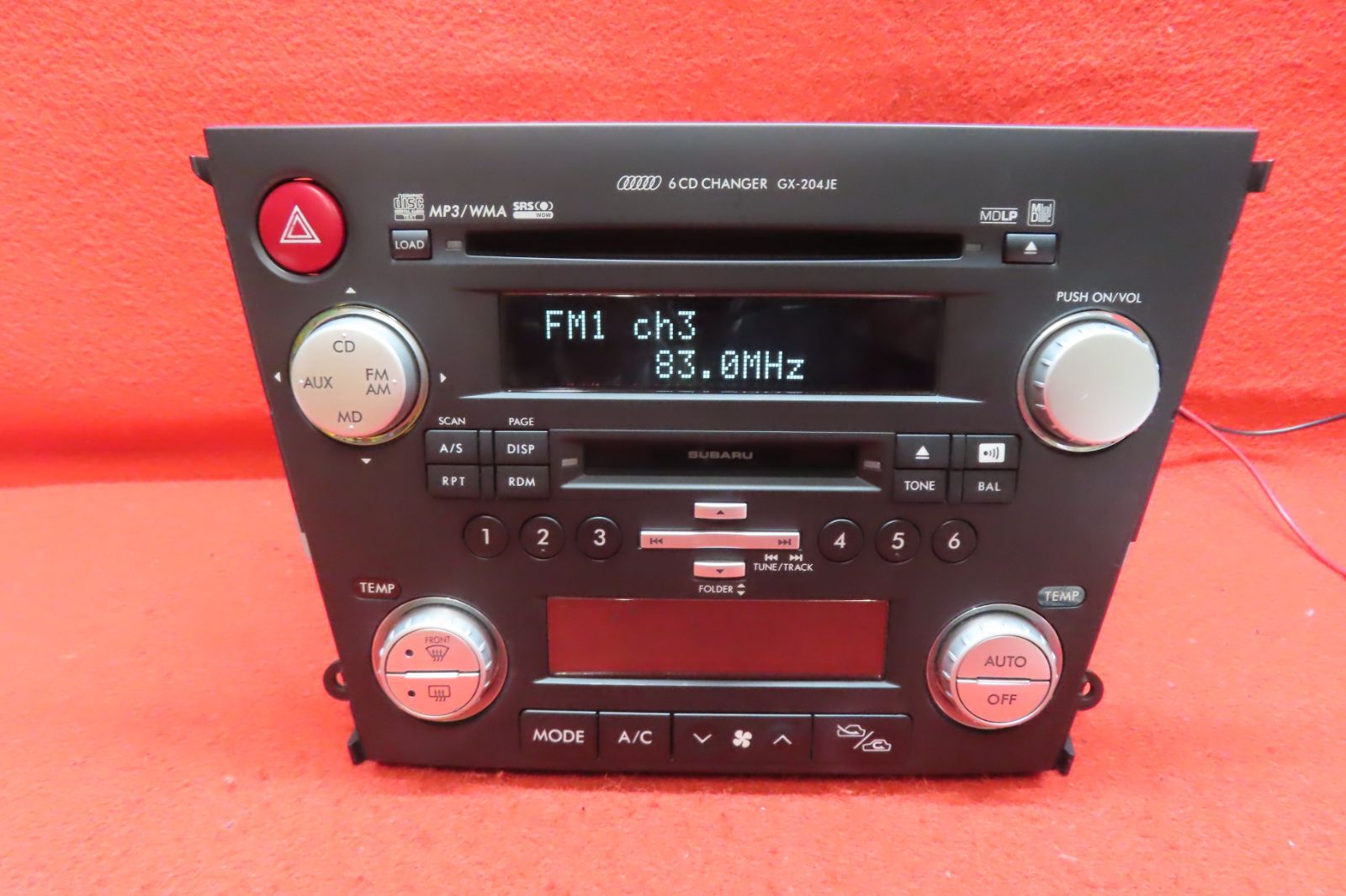 ＊CS1831＊ 付|スバル純正 ケンウッド レガシィ BP5 BL5 GX-204JE CD MDデッキ|プレーヤー カーオーディオ 2DIN