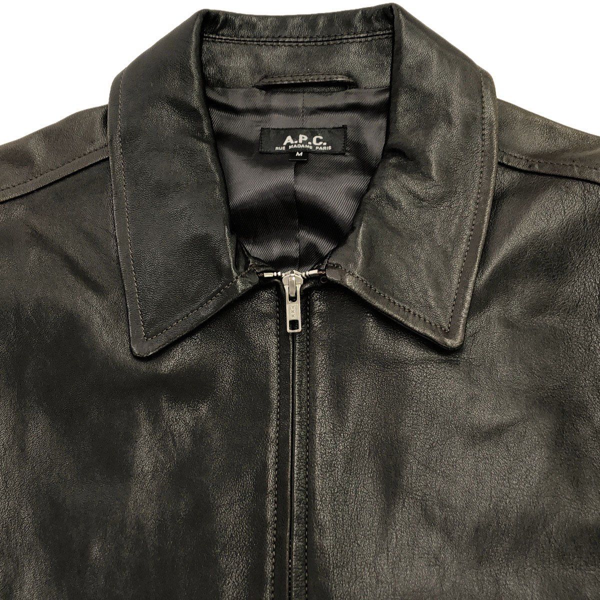 A.P.C アーペーセー MOTO BLOUSON ジップアップレザーブルゾン 