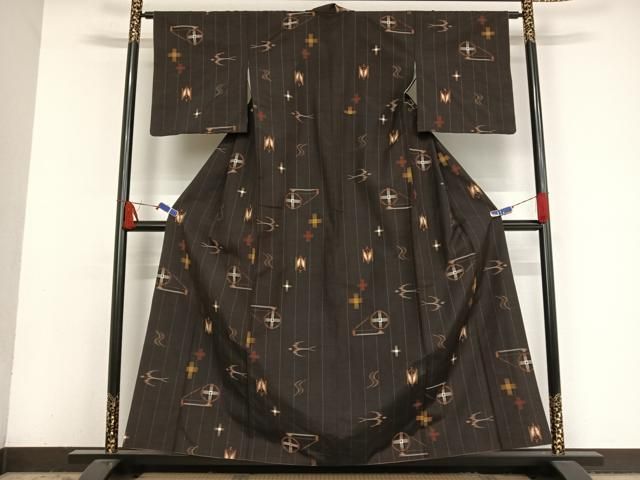 平和屋着物○上質な紬 琉球絣 そごう百貨店扱い 正絹 逸品 AAAV9186np