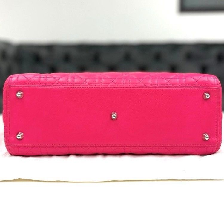 美品☆ レディディオール ラージ 2way ハンドバッグ 赤ピンク - メルカリ