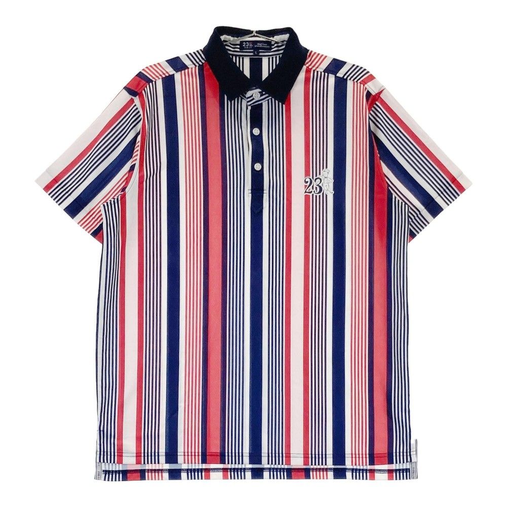 23区GOLF ニジュツサンクゴルフ 総柄 シャツ ゴルフ ウェア 半袖 花 23区GOLF ニジュウサンクゴルフ 総柄ポロシャツ 総柄 ホワイト系