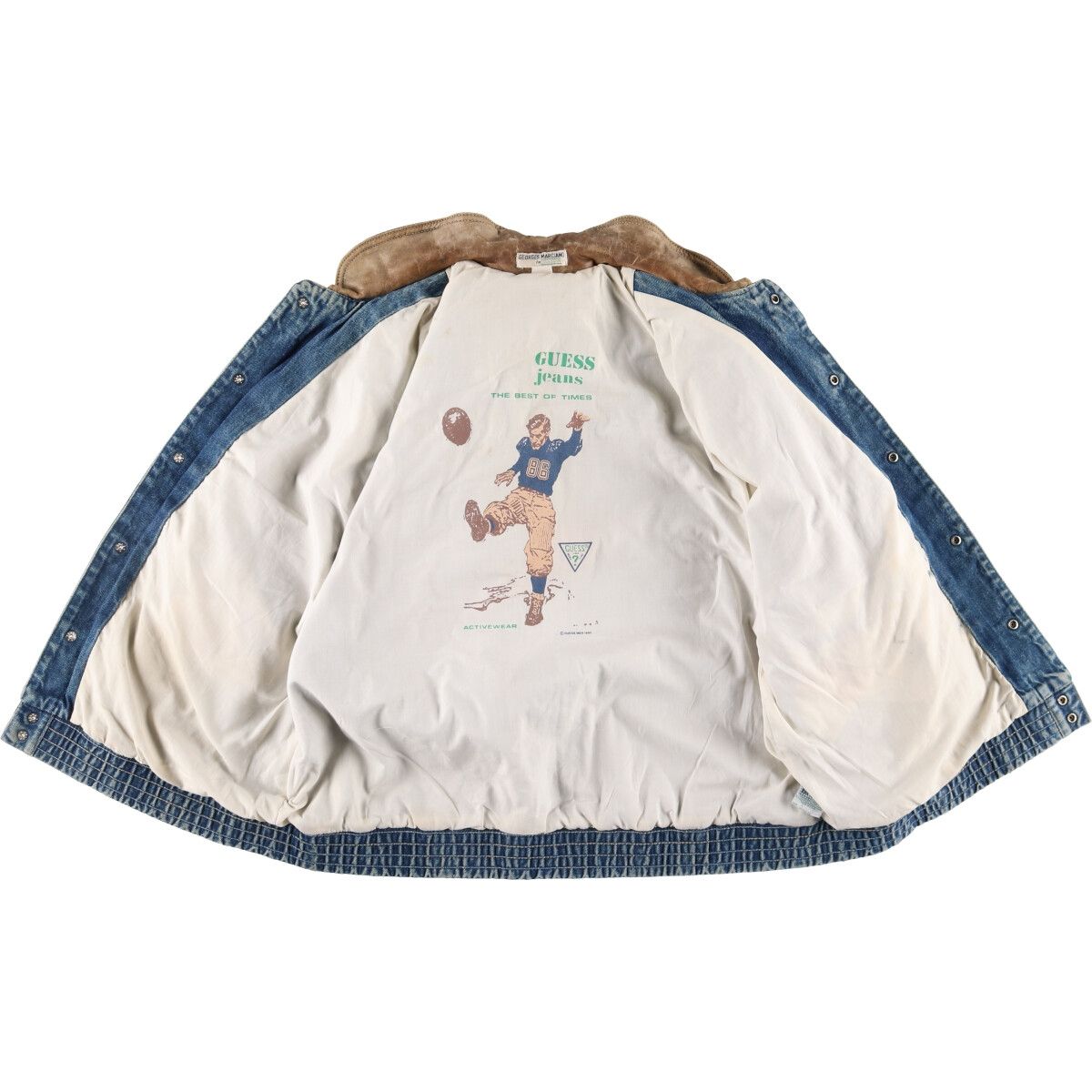 古着 80~90年代 ゲス Guess GEORGES MARCIANO レザー切替 デニム 