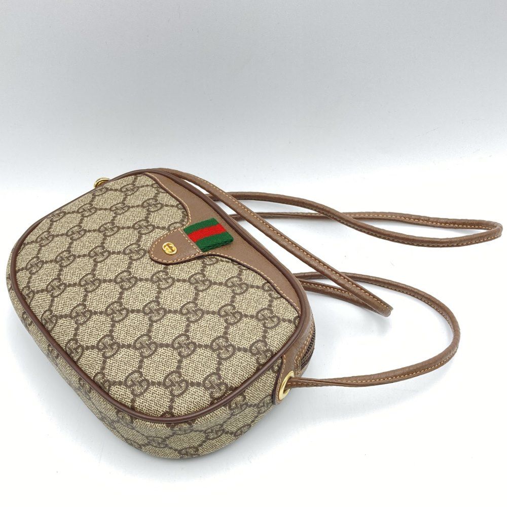 GUCCI グッチ 007 58 6112 GGスプリーム シェリー ショルダーバッグ PVC レザー ブラウン レディース オールド ヴィンテージ【中古】 GUCCI（グッチ） オールドグッチ GGスプリーム シェリーライン