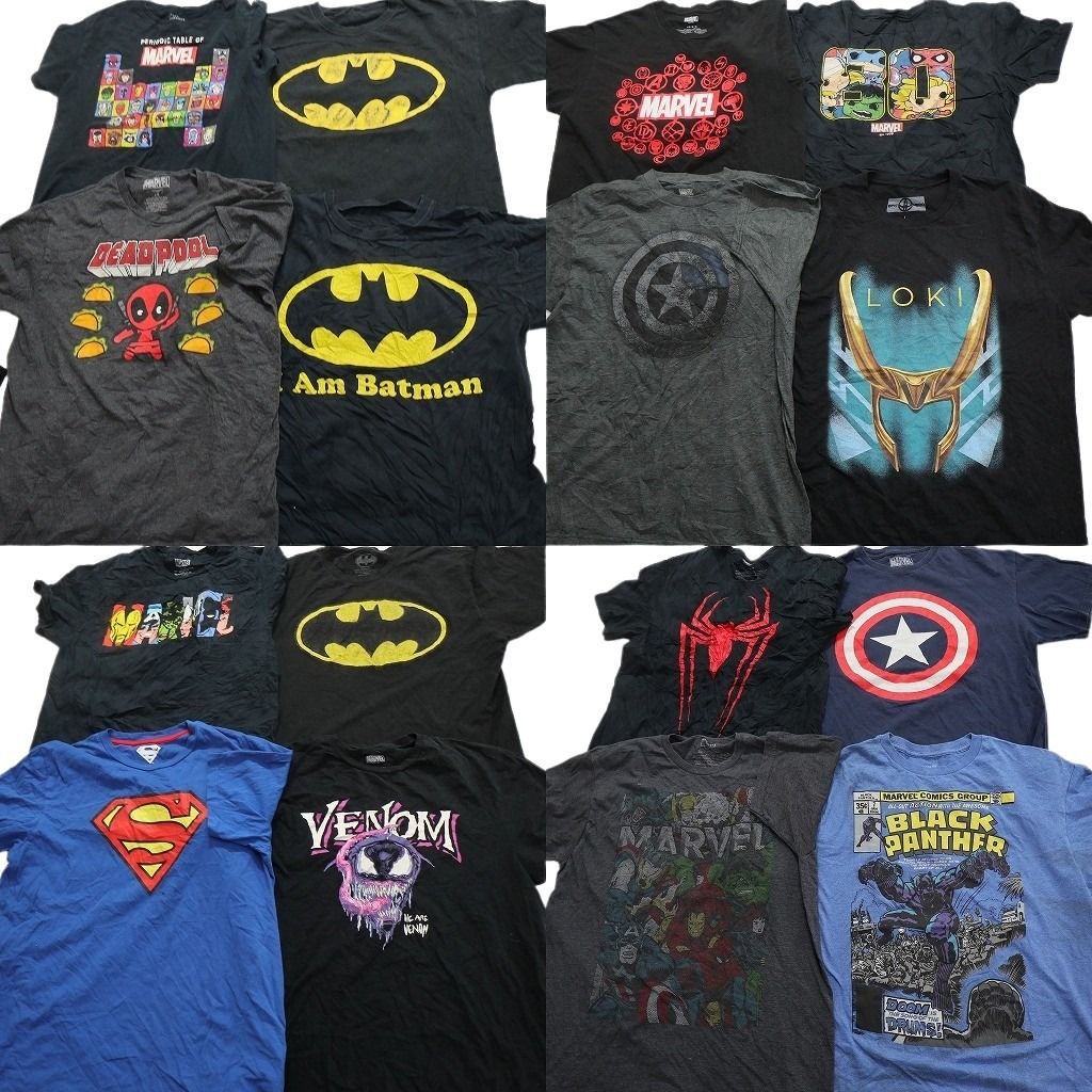 マーベル　DC まとめうり 古着卸 まとめ売り マーベル DCコミック 半袖Tシャツ 16枚セット