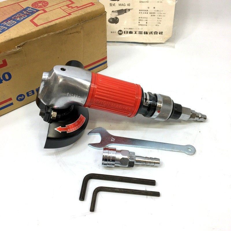 ♥ NITTO KOHKI 日東工器 エアーグラインダー マイトン MAG-40 消音器付アングル型 砥石用 MYTON エアー工具 △ DW3575