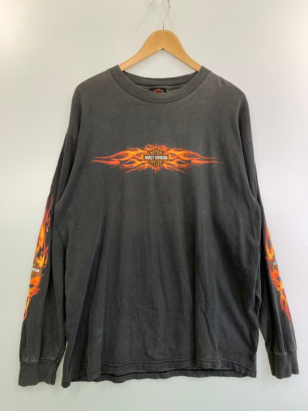 品 HARLEY DAVIDSON ハーレーダビッドソン MOUNTAIN EAGLE×FLAME L S TEE マウンテンイーグル×フレイム 長袖Tシャツ トップス 146-250513-jt-21-min