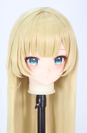 全頭マスク カツラ付き NO.1085 顔交換 フルマスク ドール ヘッドロリータ人形 コスプレ マスク 仮装 着ぐるみ コスチューム 二次元