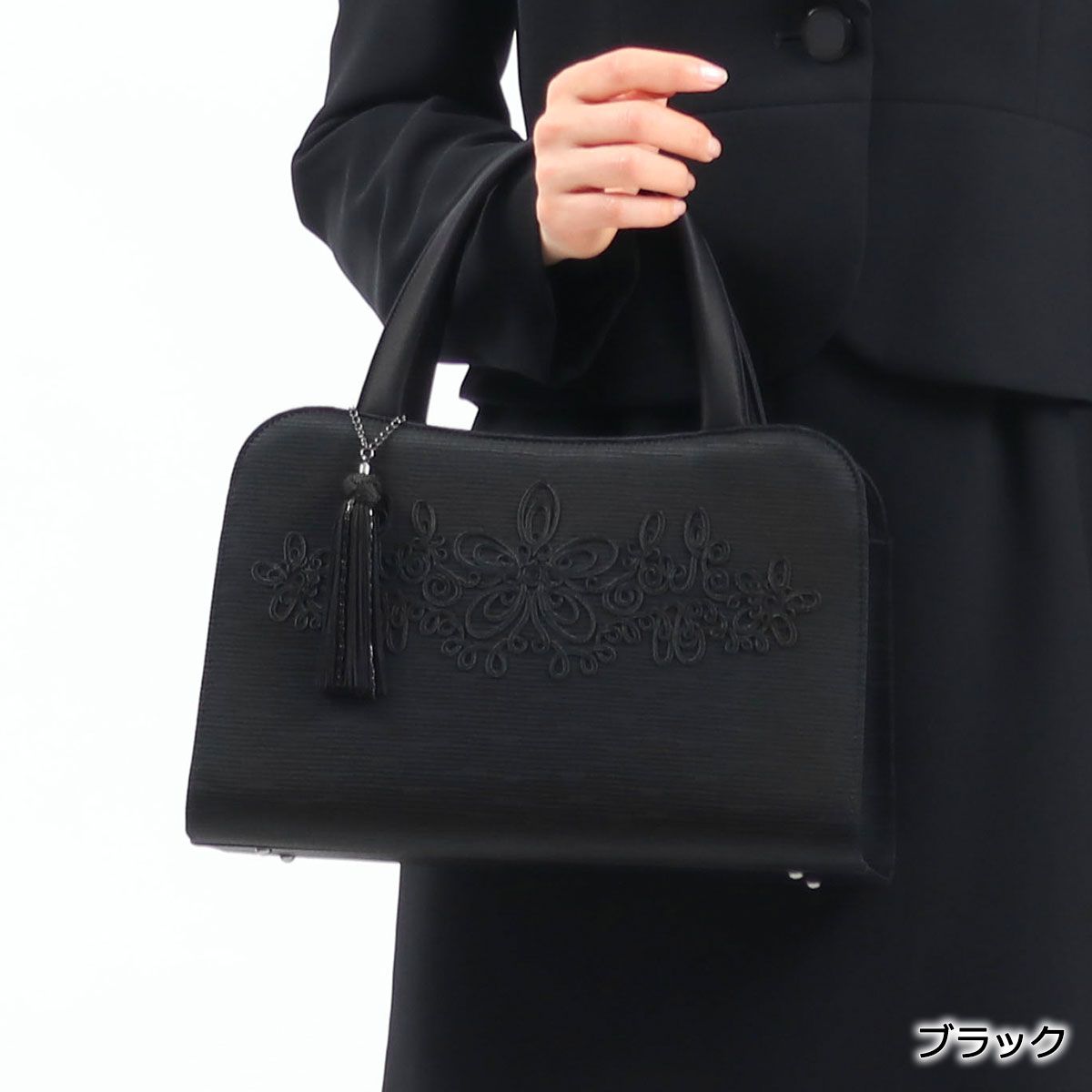 岩佐 フォーマルバッグ IWASA イワサ 米沢織トート型フォーマルバッグ ブラックフォーマル バッグ 日本製 冠婚葬祭 慶弔両用 レディース 8633 ブラック