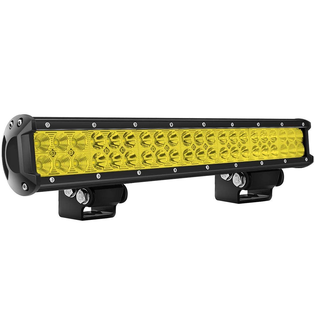 LED作業灯 イエロー 20インチ 126ｗライトバー GREENBEAN 42個LEDチップ 広角 狭角 一体型 12V 24V兼用 防水 投光器 6500K 防水 防塵 防震 取付け自由 省エネルギー 各種作業車に対応