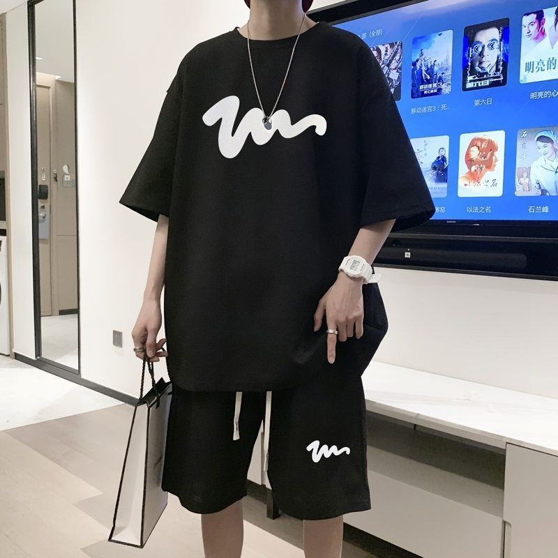 半袖Tシャツ ハーフパンツ 上下 お洒落 セットアップ 韓国 セットアップ メンズ 夏 半袖 上下セット Tシャツ ショート