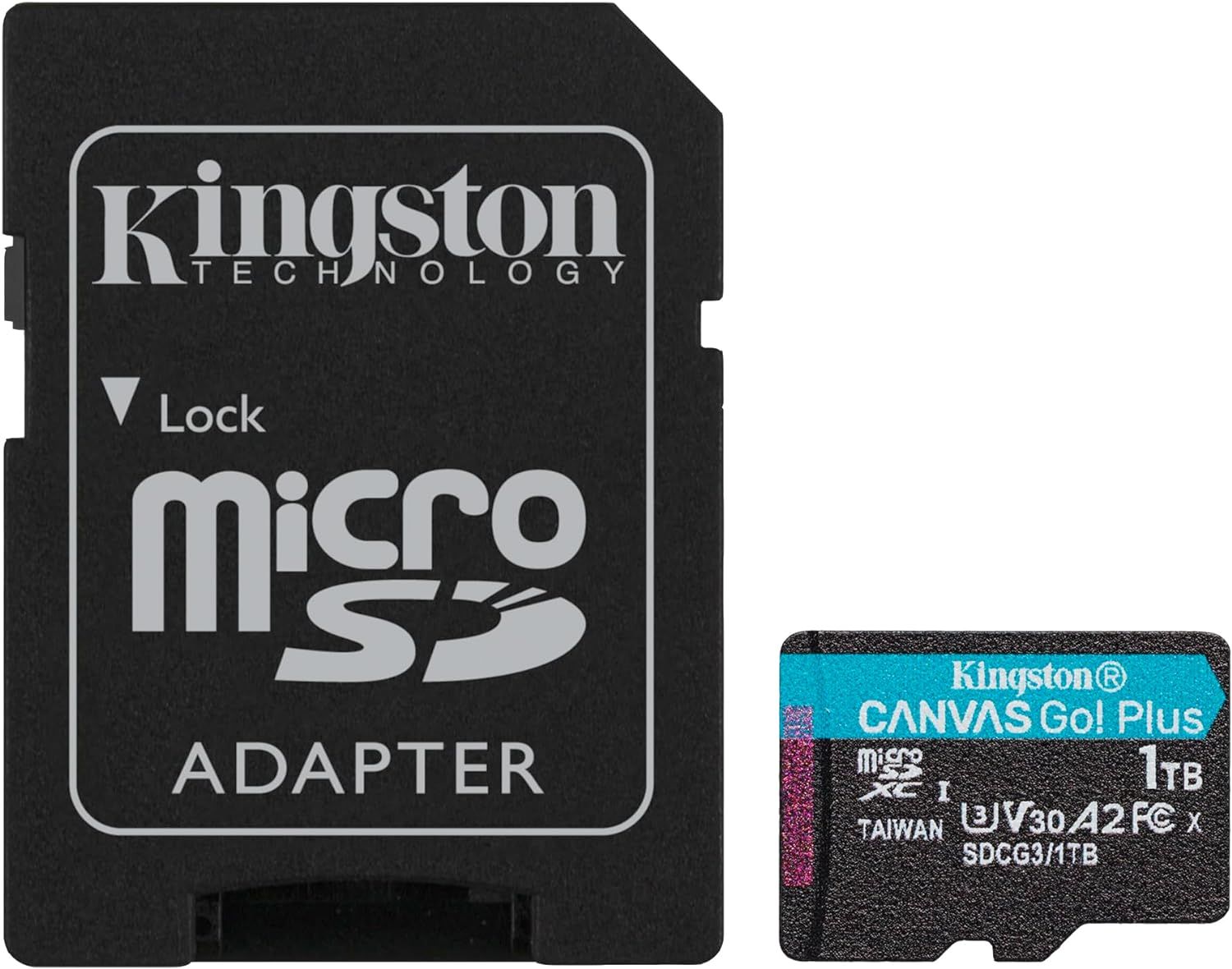 Kingston Canvas Go! Plus microSDメモリーカード クラス10、UHS-I 1TB microSDXC 170R A2 U3 V30カード + ADP