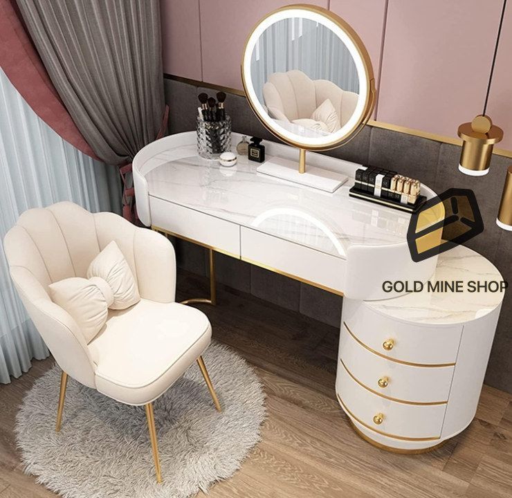 LEDライト付きメイクアップテーブル Amazon｜ZTGL ドレッサー 化粧台 ライト付き 三面鏡 ドレッサー