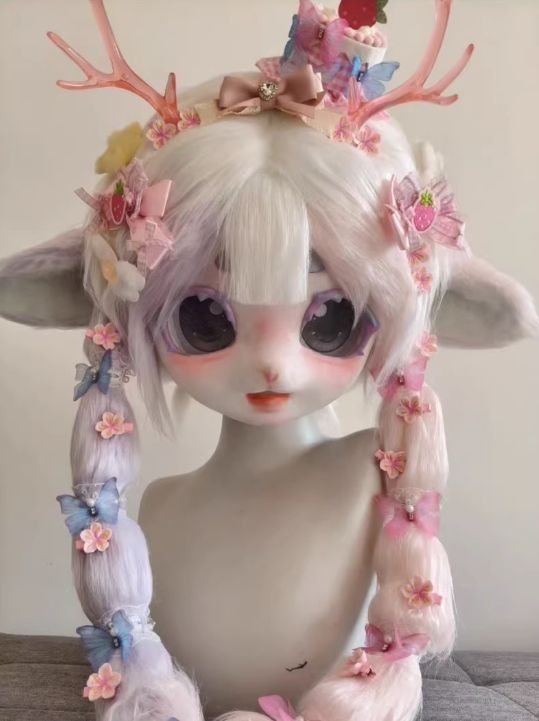 着ぐるみヘッド kigurumi NO.10 ピンク ファースーツ 全頭ヘッド ケモノ マスク ぬいぐるみ コスプレ コスチューム