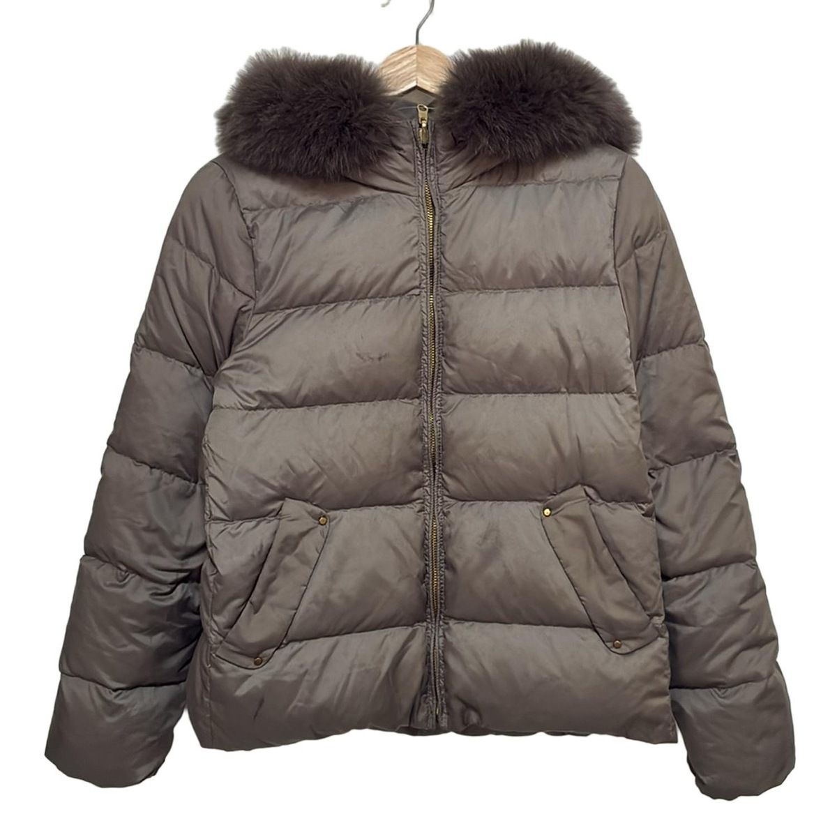 United Arrows GREEN LABEL RELAXING(ユナイテッドアローズ グリーンレーベル) ダウンジャケット サイズ38 M レディース - グレーベージュ 長袖/リバーシブル/冬 ユナイテッドアローズ グリーンレーベル ダウンジャケット