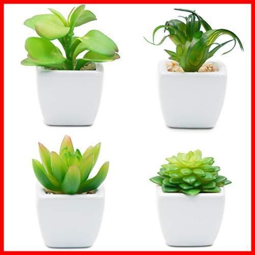 人工多肉植物 ミニ TOSSOW 人工観葉植物 造花 枯れない インテリア 4点セット 正方形 プレゼント