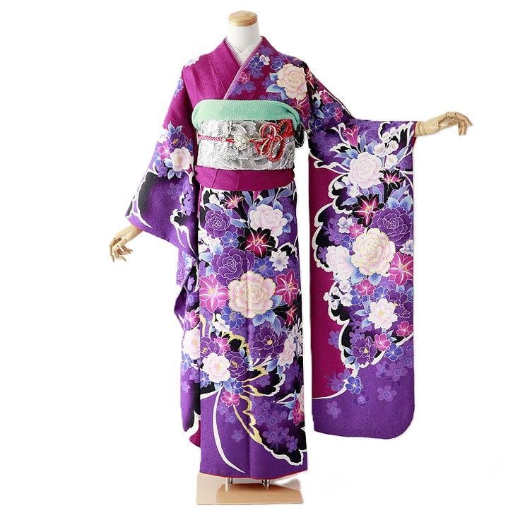 振袖 身長152-167cm 紫 pu-032