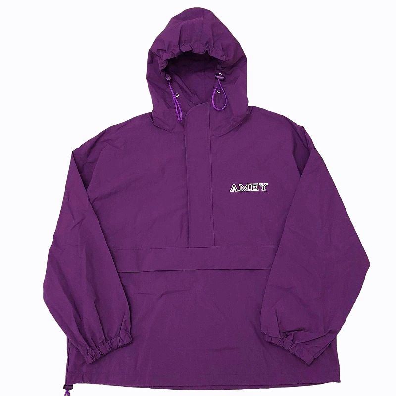 アメリカーナ AMERICANA 美品 22SS アパルトモン LAppartement 別注 Nylon Anorak ナイロン アノラック  ブルゾン プルオーバー ハーフジップ パーカー フーディ ロゴ 紫 パープル F 0609 - メルカリ